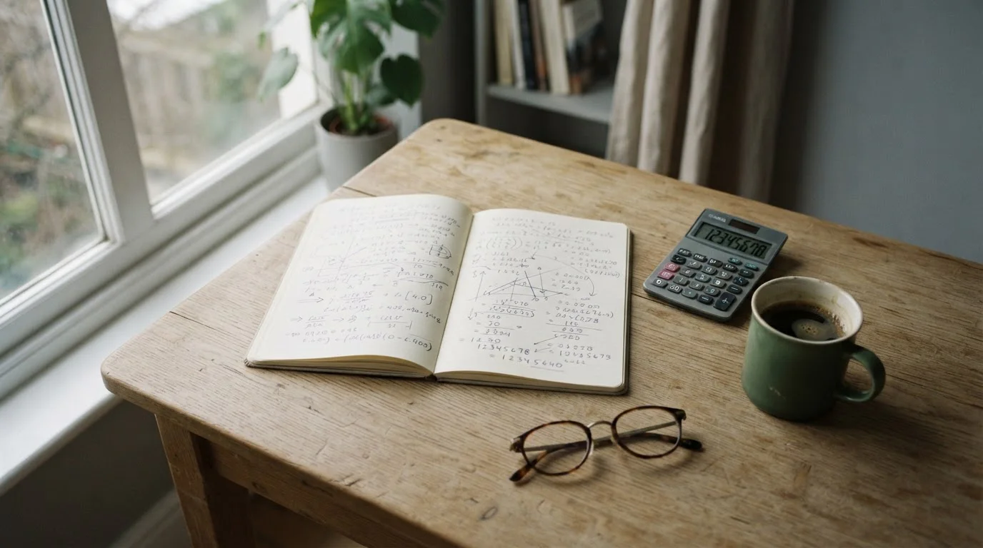 Mesa de trabajo con cuaderno de cálculos sobre freebets en España