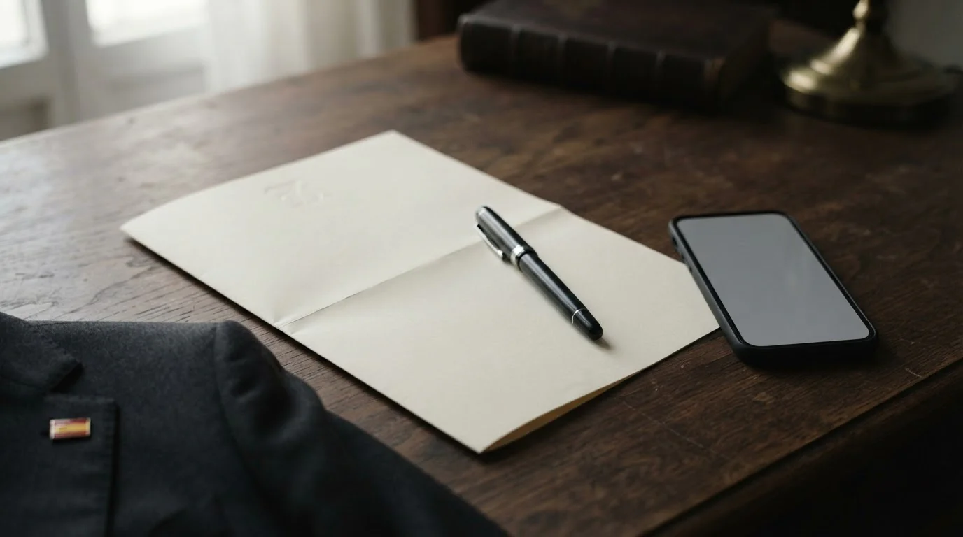 Documentos oficiales y bolígrafo sobre una mesa que representan el marco legal español