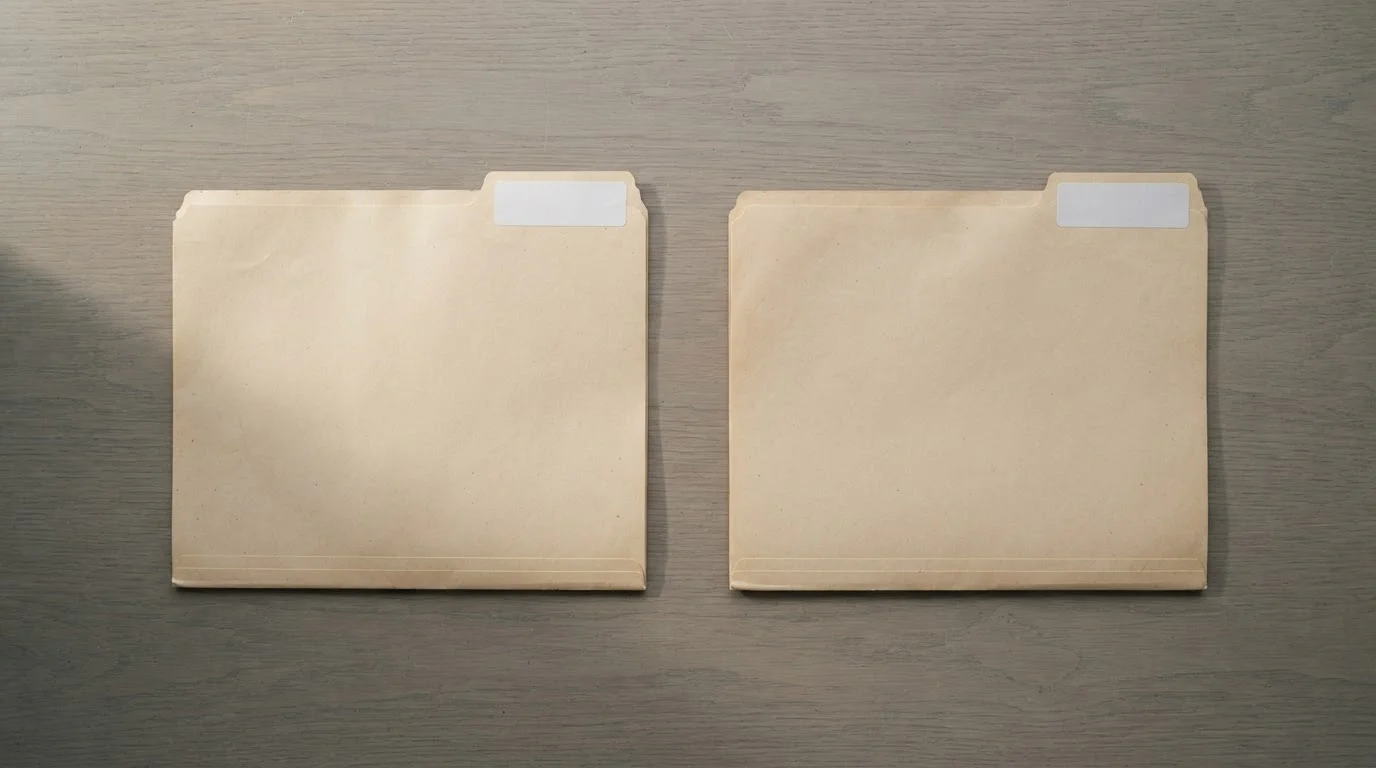 Dos carpetas separadas sobre un escritorio ordenado
